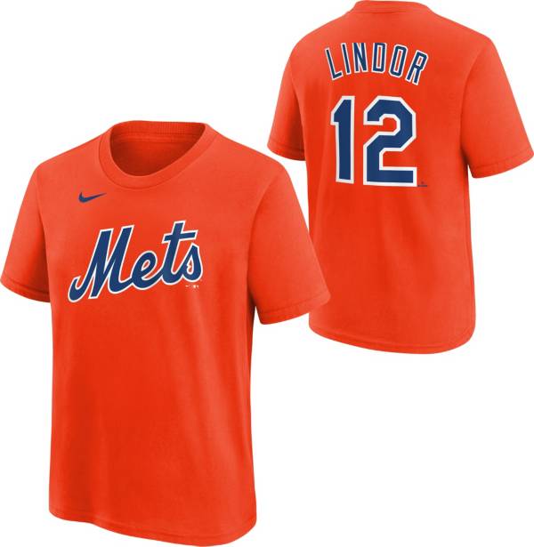 Nike Youth New York Mets Francisco Lindor #12 Orange T-Shirt
