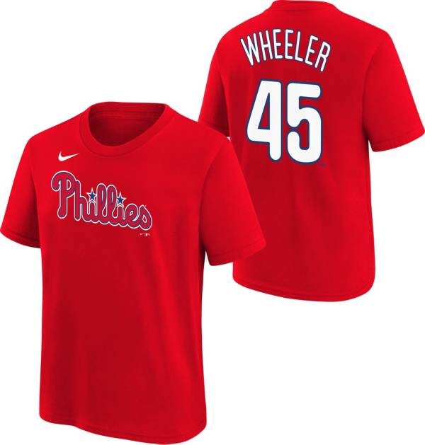 Nike Youth Philadelphia Phillies Zack Wheeler #45 Red T-Shirt