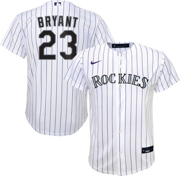 MLB Team Apparel Youth Colorado Rockies Kris Bryant #23 White Home Jersey