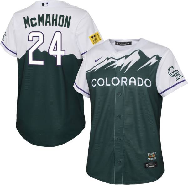 Nike Youth Colorado Rockies Ryan McMahon #24 2022 City Connect Cool Base Jersey