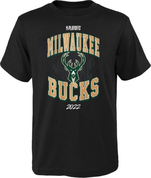 Outerstuff Youth Milwaukee Bucks Black 2022 NBA Playoffs Hype T-Shirt