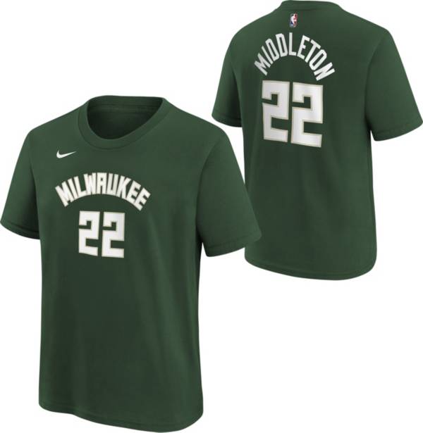 Nike Youth Milwaukee Bucks Khris Middleton #22 Green T-Shirt