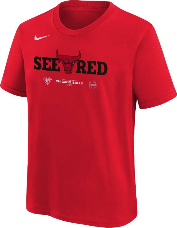Nike Youth Chicago Bulls “See Red” Red 2022 NBA Playoffs Mantra T-Shirt