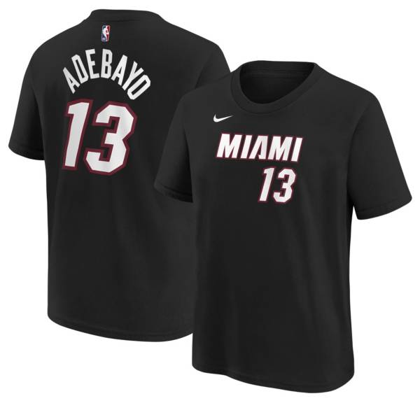 Nike Youth Miami Heat Bam Adebayo #13 Black T-Shirt