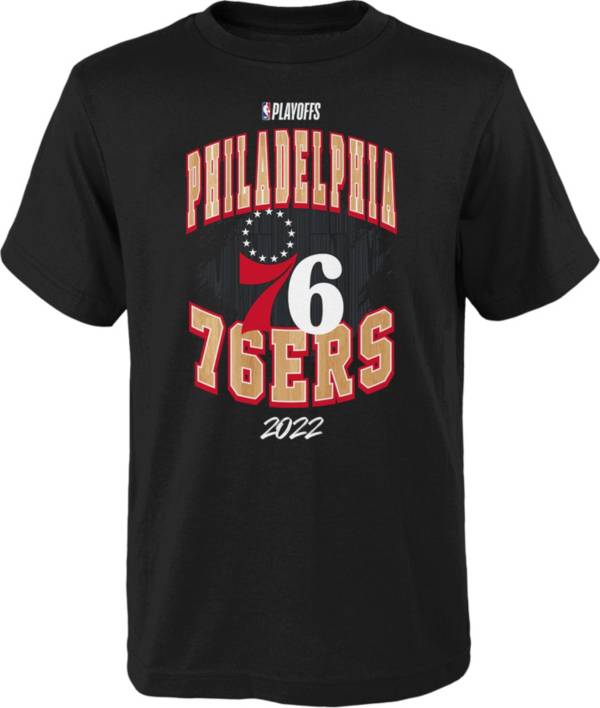 Outerstuff Youth Phildephia 76ers Black 2022 NBA Playoffs Hype T-Shirt