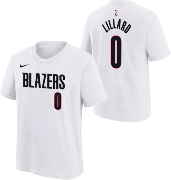 Nike Youth Portland Trail Blazers Damian Lillard #0 White T-Shirt