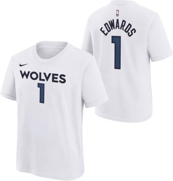 Nike Youth Minnesota Timberwolves Anthony Edwards #1 White T-Shirt