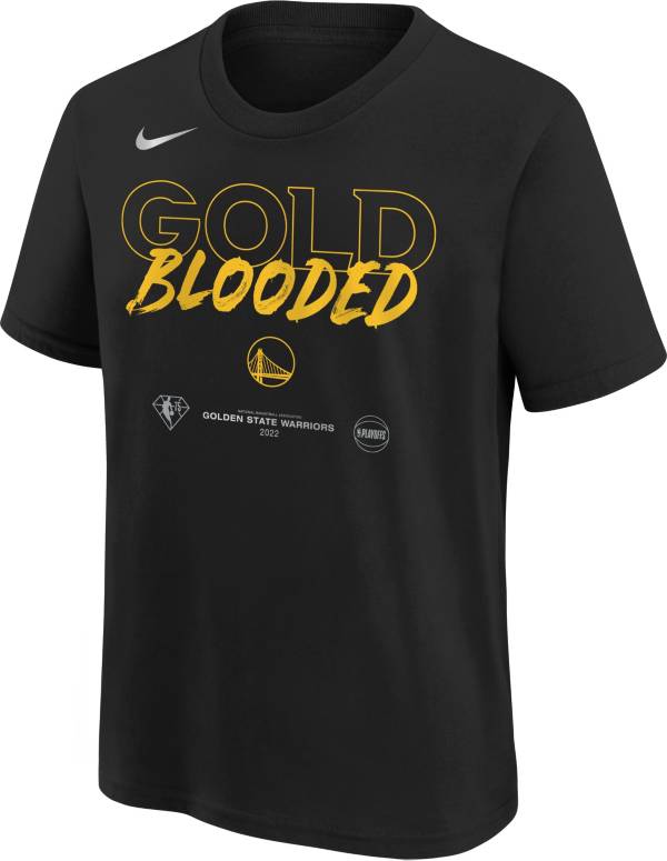 Nike Youth Golden State Warriors  “Gold Blooded ” Black 2022 NBA Playoffs Mantra T-Shirt product image
