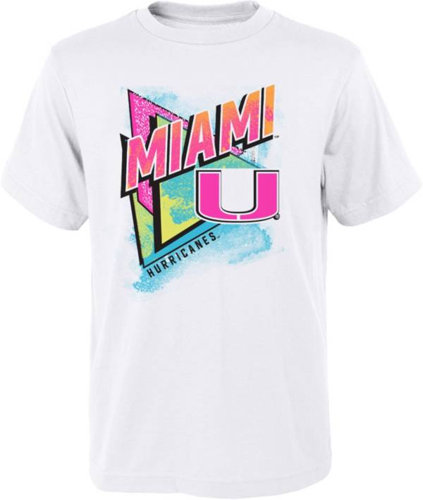 Gen2 Youth Miami Hurricanes White Neon Daze T-Shirt