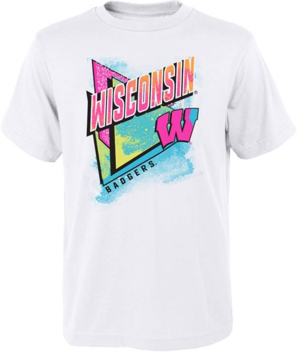 Gen2 Youth Wisconsin Badgers White Neon Daze T-Shirt