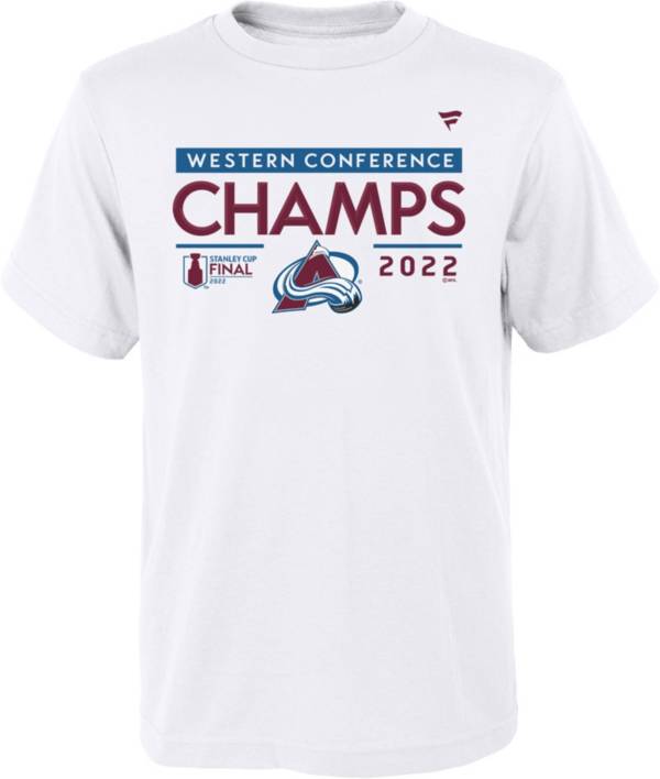 NHL Youth 2022 Conference Champions Colorado Avalanche Locker Room T-Shirt