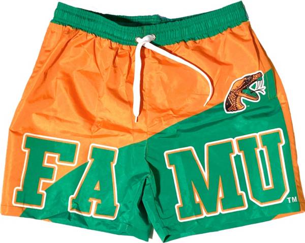 Tones of Melanin Men's Florida A&M Rattlers Green/Orange Summer Shorts