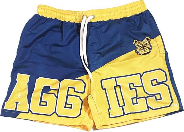 Tones of Melanin Men's North Carolina A&T Aggies Aggie Blue/Gold Summer Shorts