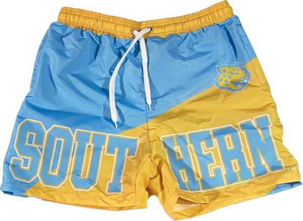 Tones of Melanin Men's Southern University Jaguars Columbia Blue/Gold Summer Shorts