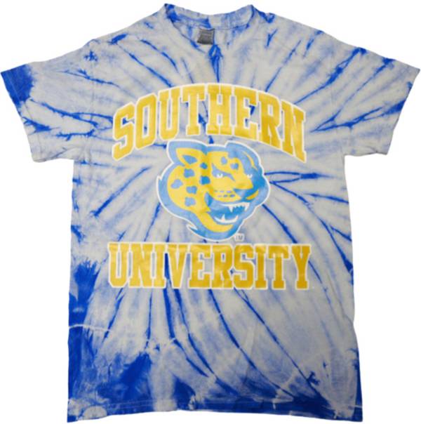 Tones of Melanin Men's Southern University Jaguars Columbia Blue Tie-Dye T-Shirt