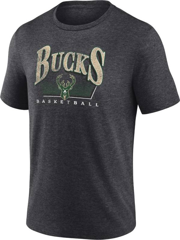 NBA Men's Milwaukee Bucks Grey Tri-Blend T-Shirt