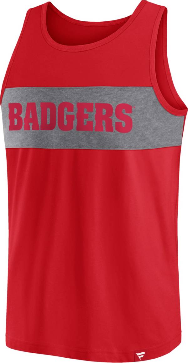 NCAA Men's Wisconsin Badgers Red Iconic TankTop