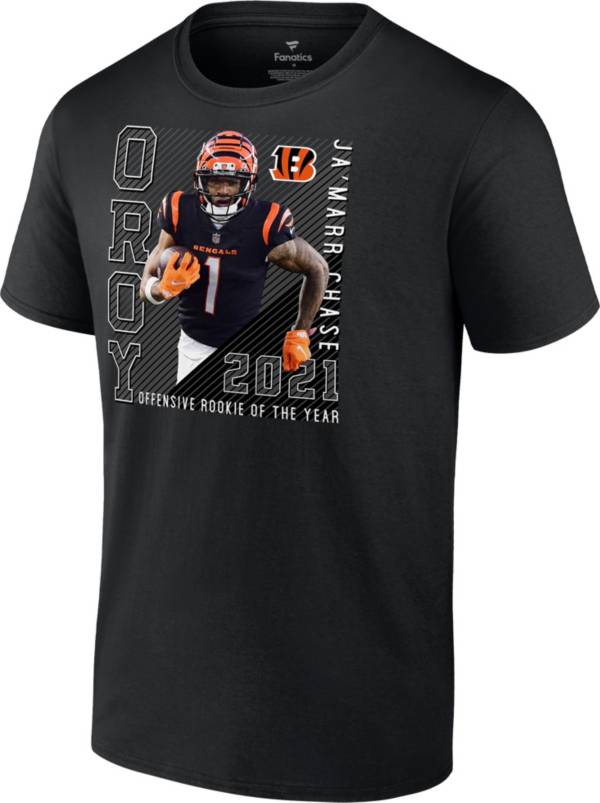 NFL Men's 2021 Offensive Rookie of the Year Cincinnati Bengals Ja'Marr Chase #1 T-Shirt