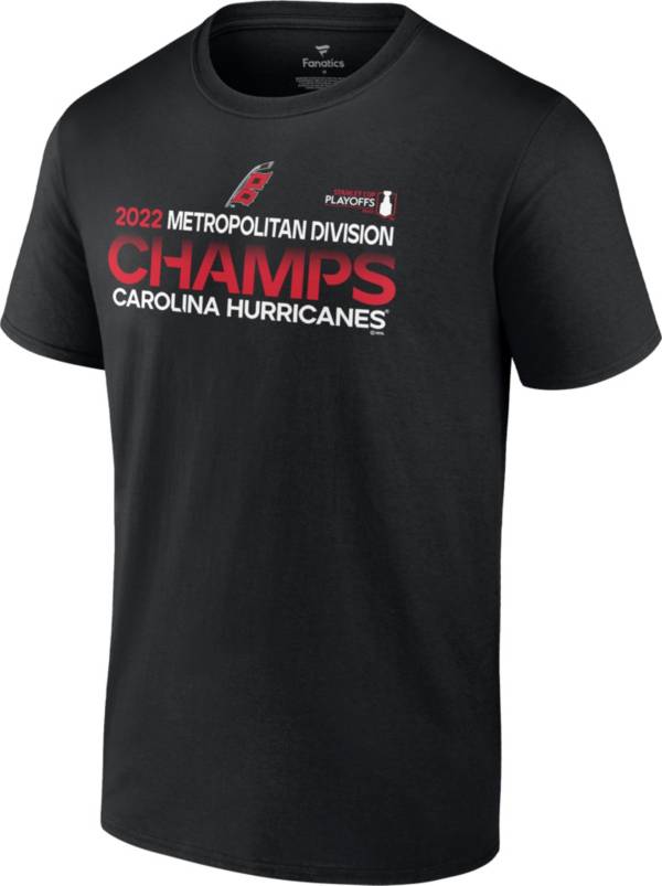 NHL '22 Division Champions Carolina Hurricanes Locker Room Black T-Shirt