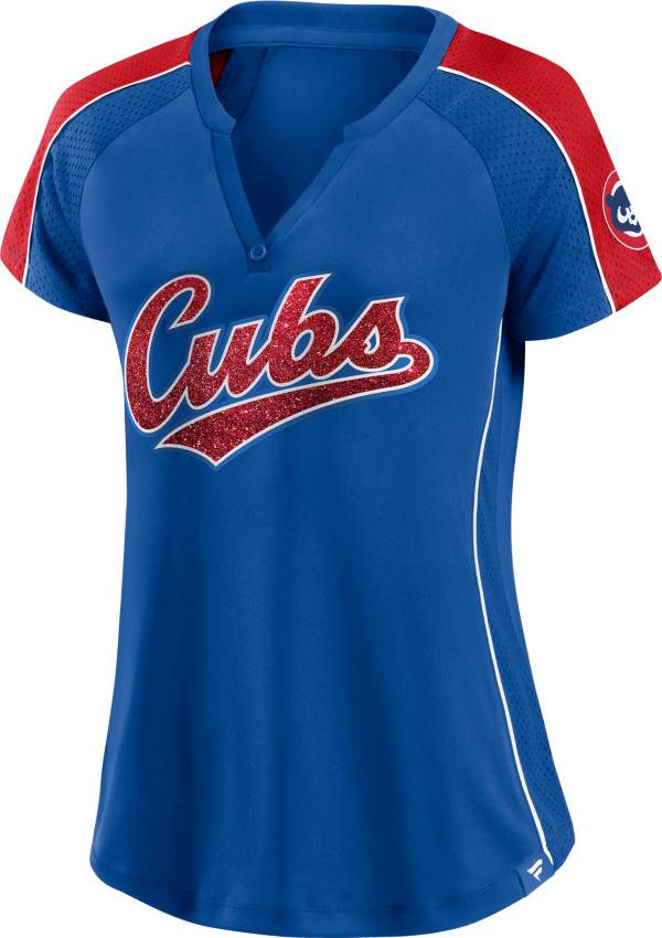 MLB Women's Chicago Cubs Royal Placket T-Shirt