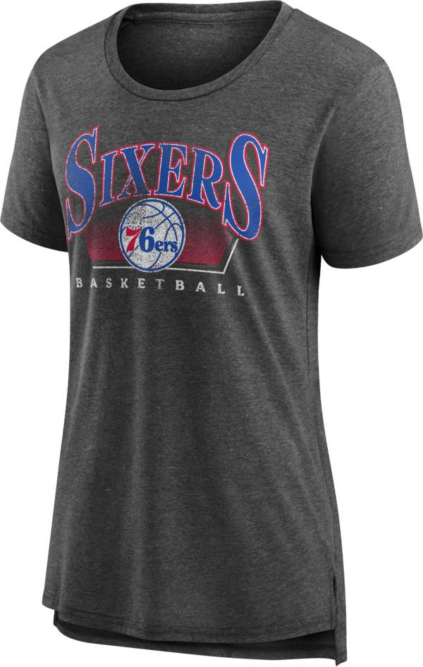 NBA Women's Philadelphia 76ers Grey Tri-Blend T-Shirt
