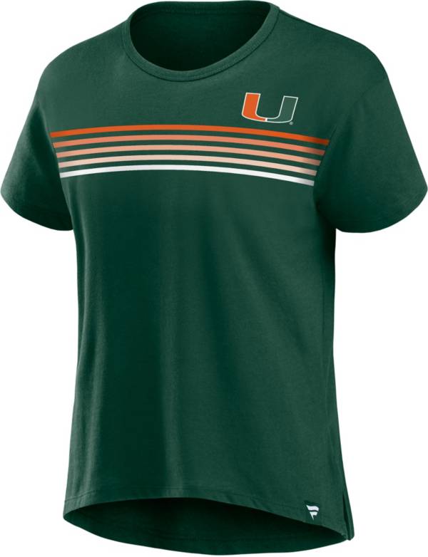 NCAA Women's Miami Hurricanes Green High Low Cropped T-Shirt