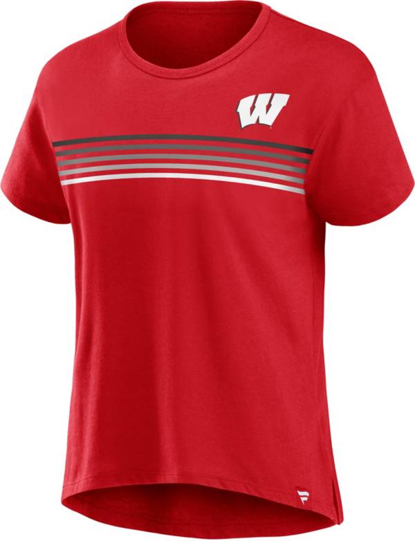 NCAA Women's Wisconsin Badgers Red High Low Cropped T-Shirt