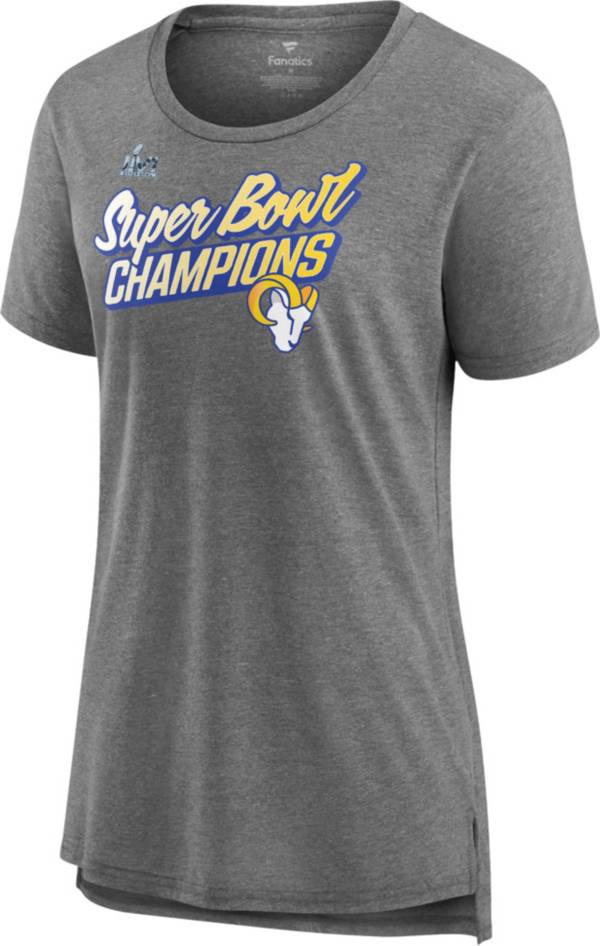 NFL Women's 2021 Super Bowl LVI Champions Los Angeles Rams Paint Script T-Shirt