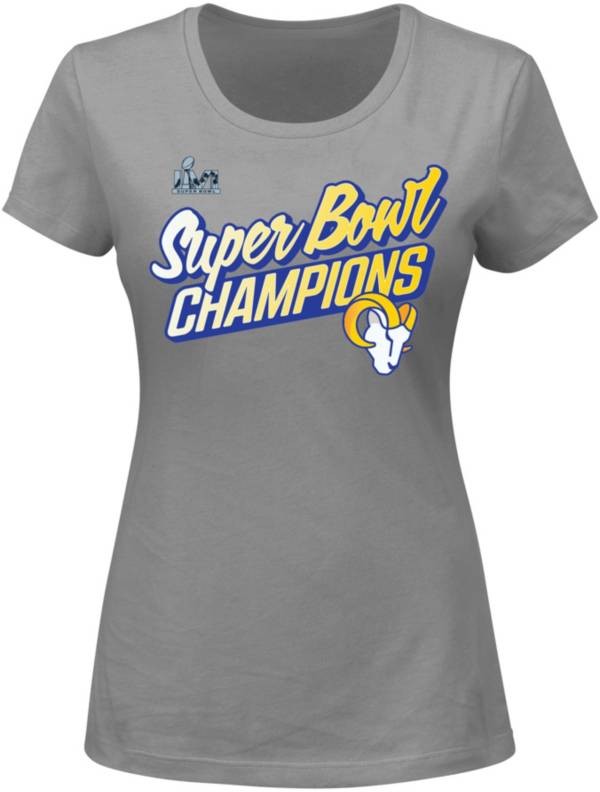 NFL Women's 2021 Super Bowl LVI Champions Los Angeles Rams Paint Script Plus Size T-Shirt