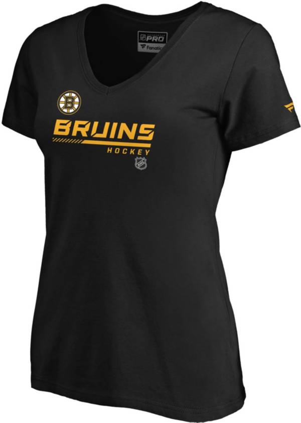 NHL Women's Boston Bruins Prime Black V-Neck T-Shirt