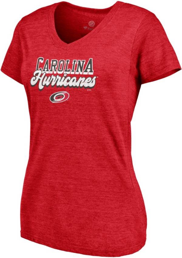 NHL Women's Carolina Hurricanes Block Party Red V-Neck T-Shirt