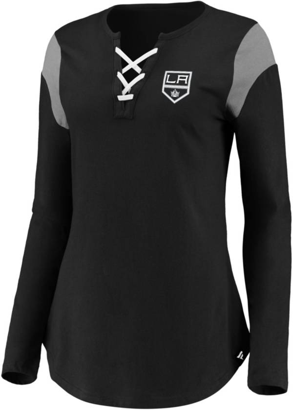 NHL Women's Los Angeles Kings Lace-Up Black T-Shirt product image