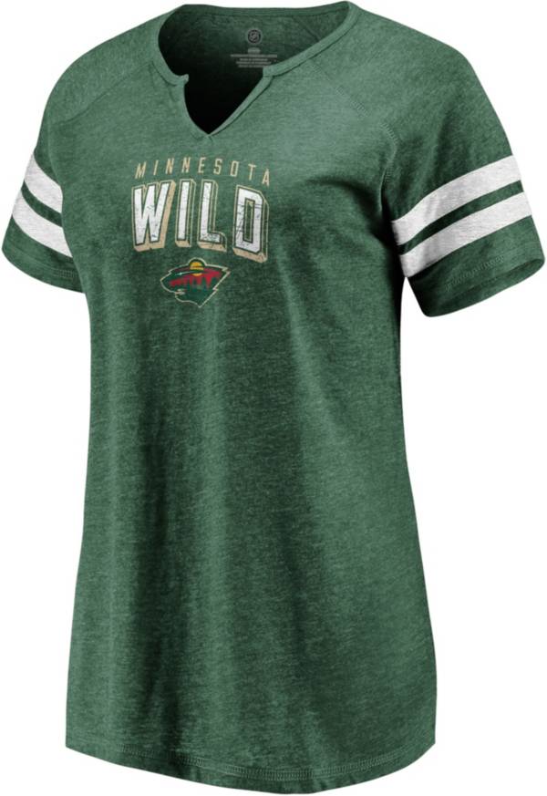 NHL Women's Minnesota Wild Crash The Net Green V-Neck T-Shirt product image