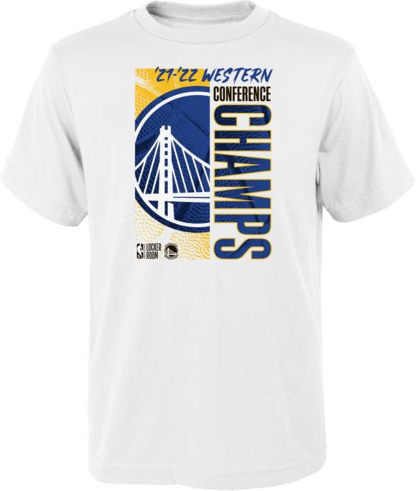 NBA Youth 2022 Western Conference Champions Golden State Warriors Locker Room T-Shirt