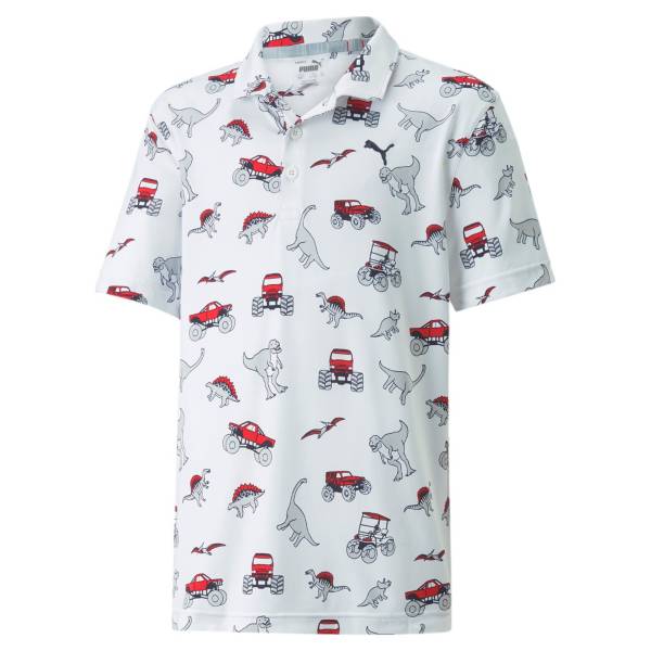 Puma Boys' CLOUDSPUN Dino-Mite Short Sleeve Golf Polo