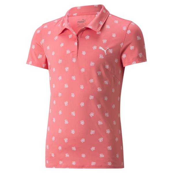 Puma Girls' MATTR Hibiscus Short Sleeve Golf Polo