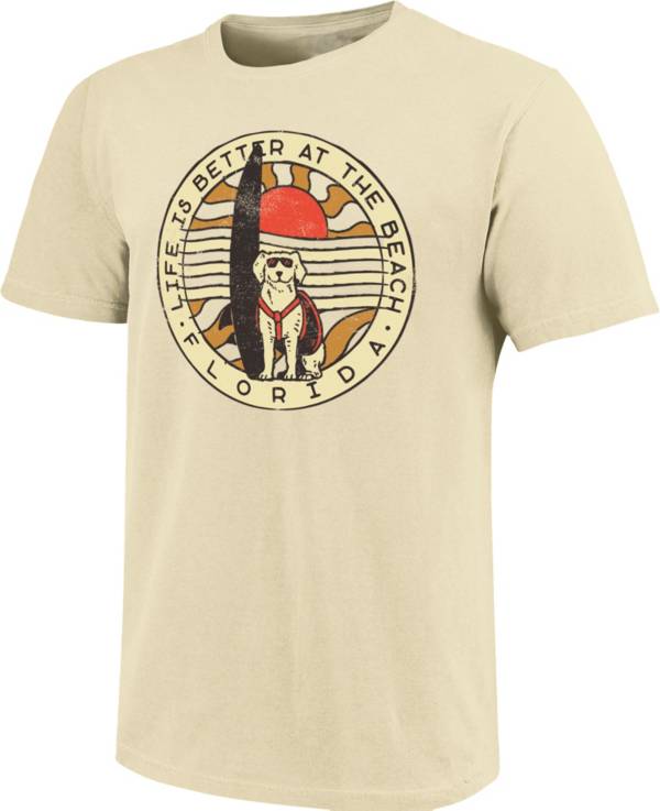 Image One Men's Florida Wavy Beach Dog Graphic T-Shirt product image