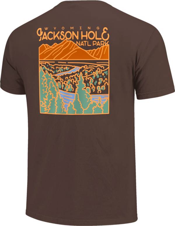 Image One Men's Jackson Hole Landscape Graphic T-Shirt