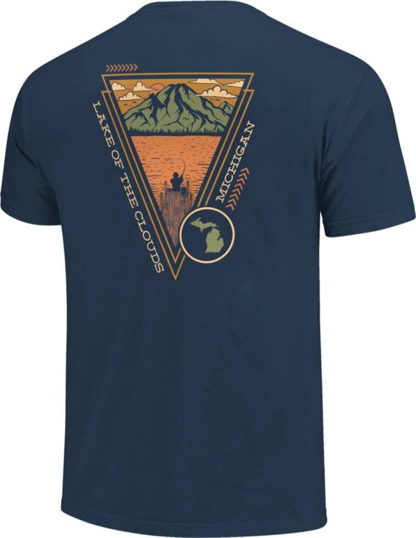 Image One Men's Michigan Lake Triangle Emblem Graphic T-Shirt