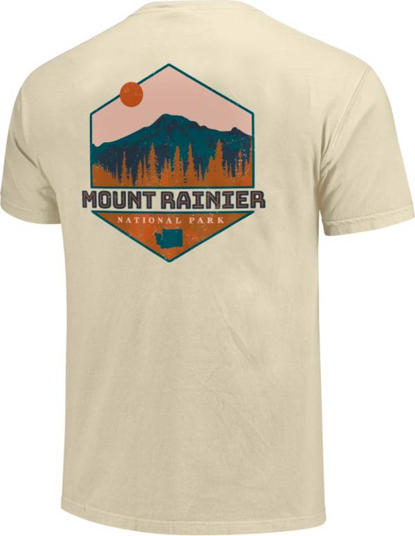 Image One Men's Montana Mount Rainier Hexagon Graphic T-Shirt