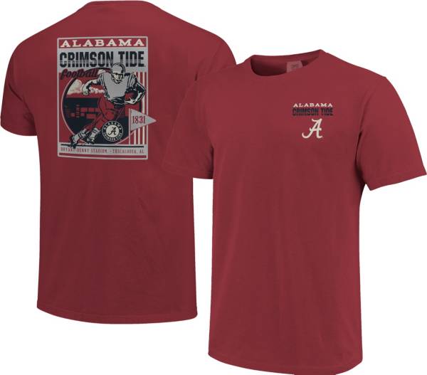 Image One Men's Alabama Crimson Tide Crimson Retro Poster T-Shirt