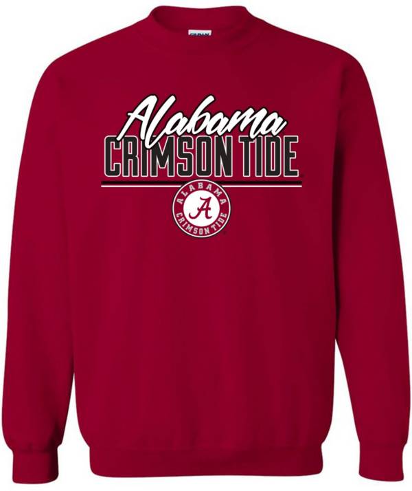 Image One Men's Alabama Crimson Tide Crimson Script Crew Neck Sweatshirt product image