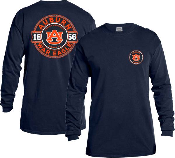 Image One Men's Auburn Tigers Blue Rounds Long Sleeve T-Shirt