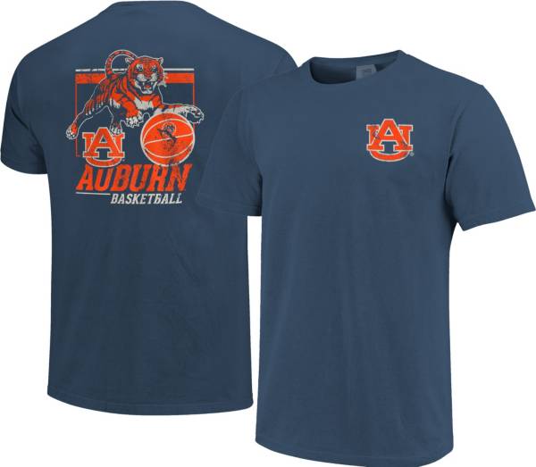 Image One Men's Auburn Tigers Blue Retro Basketball T-Shirt