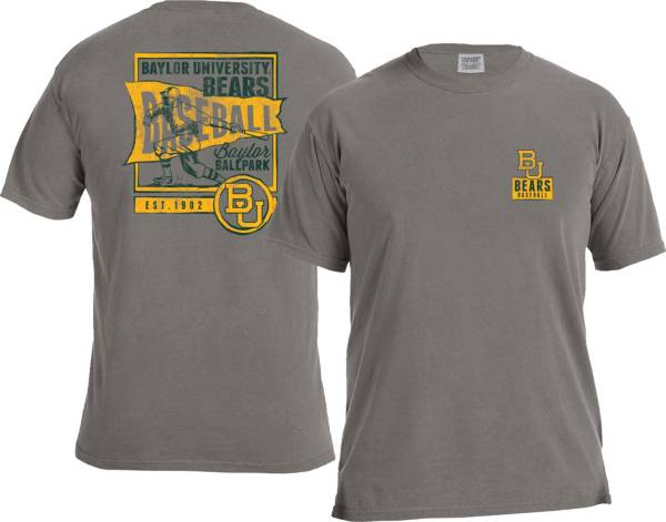 Image One Men's Baylor Bears Grey Baseball Flag T-Shirt