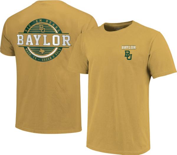 Image One Men's Baylor Bears Gold Striped Stamp T-Shirt