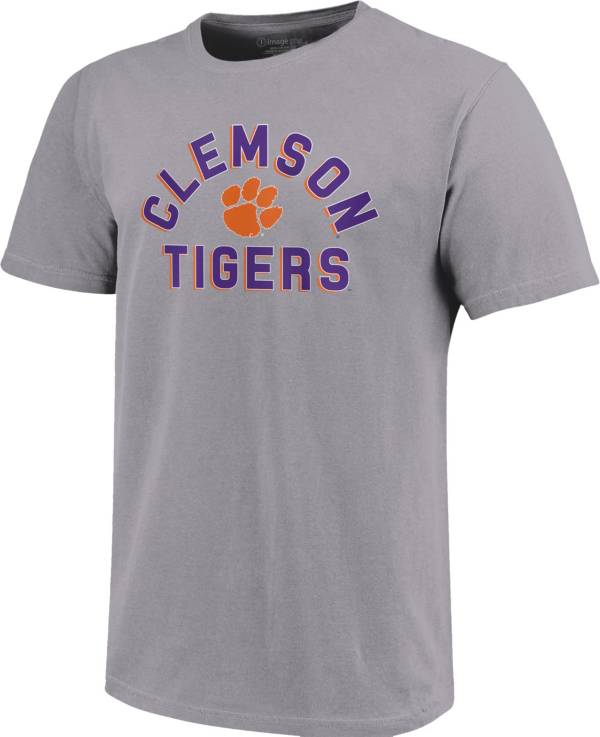 Image One Men's Clemson Tigers Grey Retro Stack T-Shirt product image