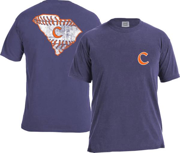 Image One Men's Clemson Tigers Regalia Baseball Laces T-Shirt