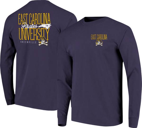 Image One Men's East Carolina Pirates Purple Tall Type State Long Sleeve T-Shirt