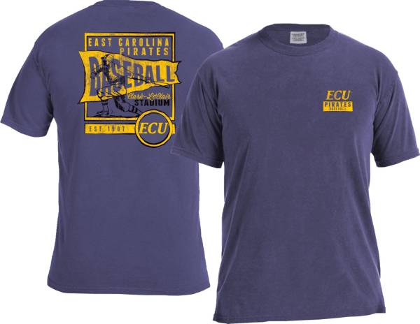 Image One Men's East Carolina Pirates Purple Baseball Flag T-Shirt